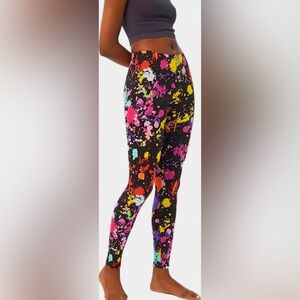 sissycos Women's 80s Leggings Artistic Splash Print Buttery Soft Stretchy Pants